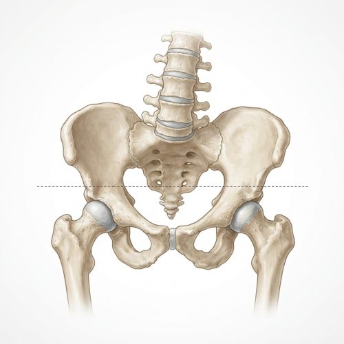 Anatomia del bacino con asimmetria e obliquita pelvica