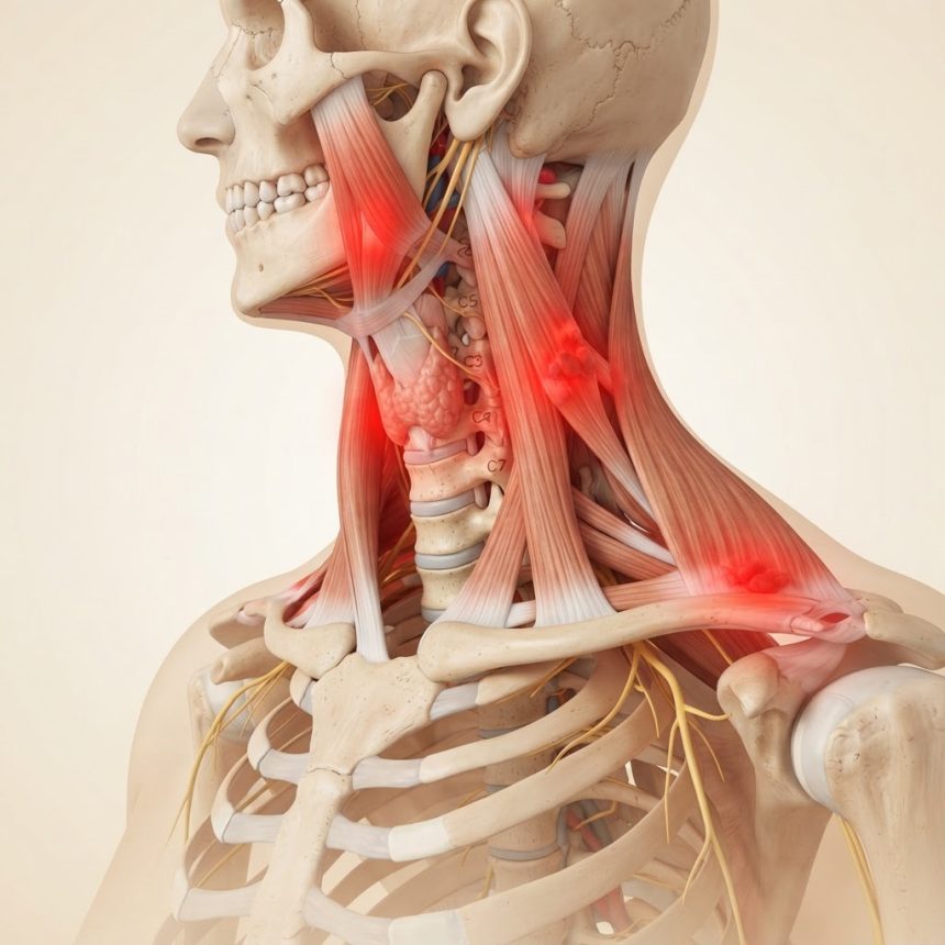 Dolore al collo e tensione muscolare - anatomia cervicale