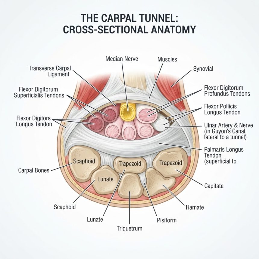 Sindrome del tunnel carpale: nervo mediano e polso