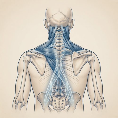 Dolore alle cervicali e tensione muscolare: catena biomeccanica dal bacino