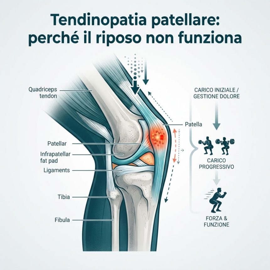 tendinopatia-patellare-progressione-carico Tendinopatia patellare: anatomia del tendine rotuleo e progressione del carico
