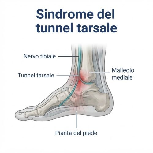 Sindrome del tunnel tarsale: nervo tibiale Sindrome del tunnel tarsale: nervo tibiale compresso dietro il malleolo mediale